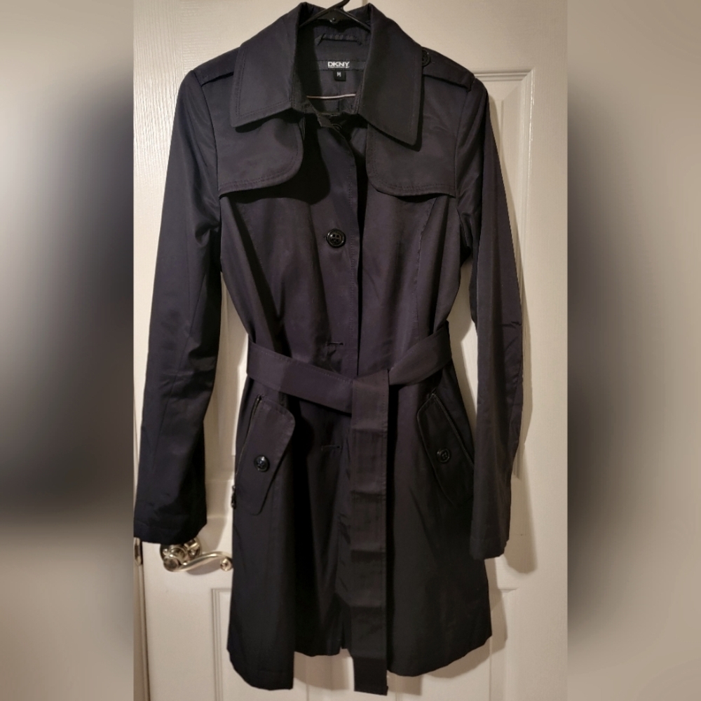 DKNY Women's Black Trench Coat